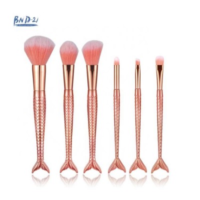 2021 Gradient Color Makeup Brush Set 6pcs Makeup Brushes On Dressing Table